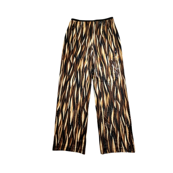JohnPaulRichard Pants - John Paul Richard Stylish Black and Tan Patterned Sparkle Pants